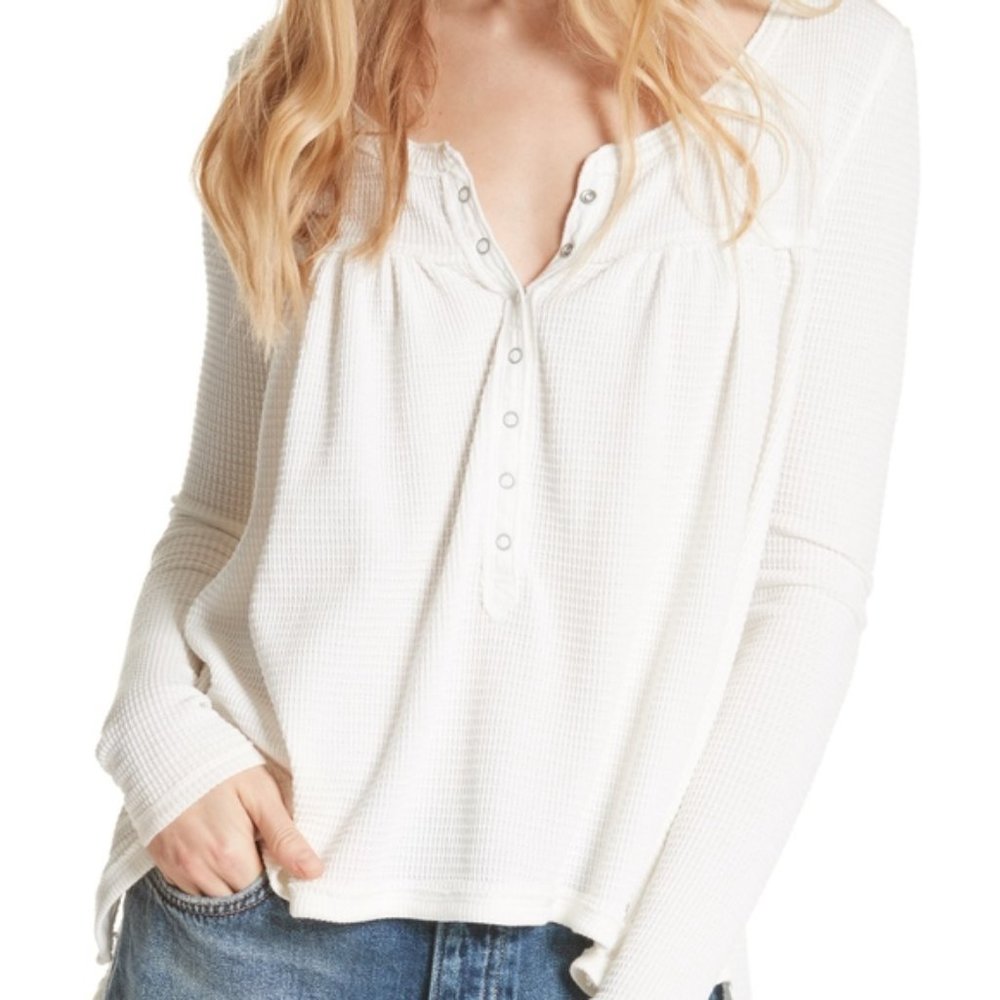 Free People Kai Thermal Henley Top - Picture 1 of 6